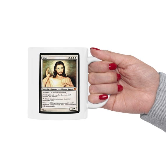 Jesus Magic the Gathering Card Mug, MTG Style Holy Jesus Coffee Cup, Funny Religious Coffee Cup,trading Card Parody Mug for Geeky Collectors - Etsy New Zealand Jesus Magic the Gathering Card Mug, MTG Style Holy Jesus Coffee Cup, Funny Religious Coffee Cup,trading Card Parody Mug for Geeky Collectors - Etsy New Zealand