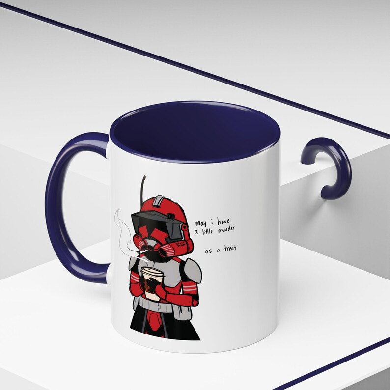 Kommandant Fox Tasse, Star Wars Clone Trooper Kaffeetasse, Coruscant Guard inspiriert Geschenk, Clone Wars Fan Art Tasse, Sci-Fi Geek Geschenk, individuelle Nerdy Tasse Bild 13