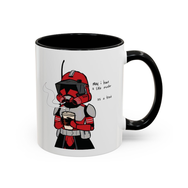 Kommandant Fox Tasse, Star Wars Clone Trooper Kaffeetasse, Coruscant Guard inspiriert Geschenk, Clone Wars Fan Art Tasse, Sci-Fi Geek Geschenk, individuelle Nerdy Tasse Bild 5