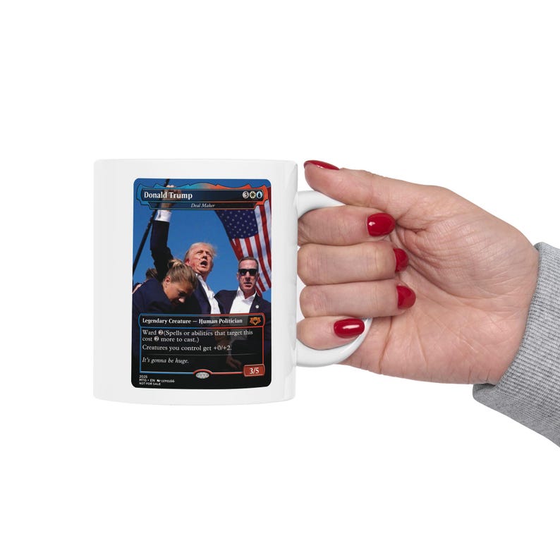 Donald Trump MTG Proxy Card Mug, Magic The Gathering Political Proxy Cup, Donald Trump Trading Card Mug image 2