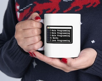 I Hate Coding Mug, Funny Developer Coffee Cup, Programmer Gift, Sarcastic Software Engineer Coding Desk Mug