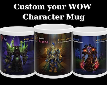 World of Warcraft Custom Charakter Tasse, personalisierte WoW Charakter Kaffeetasse, Ihr Charakter Design auf der Tasse gedruckt