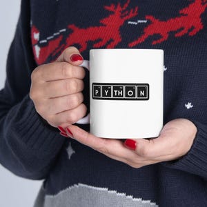 Python Periodic Table Mug, Funny Coding Coffee Cup for Programmers, Geeky Developer Gift, Programming Language Cheat Sheet Mug image 3