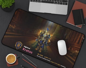 World of Warcraft benutzerdefinierte Charakter Gaming Mauspad, personalisierte WoW Charakter Schreibtischmatte für Gamer