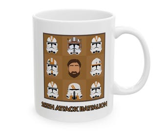 Clone Trooper Helm Muster Becher, 212th Battalion Helm Art, Obi-Wan inspiriert Star Wars Becher, Clone Wars Kaffeetasse, Klon Helm Keramikbecher