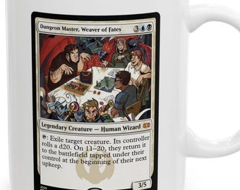 Dungeon Master DnD MTG Proxy-kortmugg, Magic The Gathering bordsrollspelskaffekopp, DnD-samlarkortparodimugg