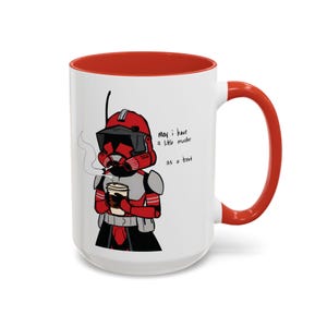 Kommandant Fox Tasse, Star Wars Clone Trooper Kaffeetasse, Coruscant Guard inspiriert Geschenk, Clone Wars Fan Art Tasse, Sci-Fi Geek Geschenk, individuelle Nerdy Tasse Bild 4