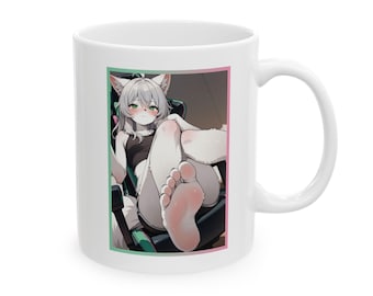 Sexy Kitty Anime Girl Tasse, Heiße Waifu Cat Girl Kaffeetasse, Kawaii NSFW Tasse, Süßes Otaku Geschenk, Anime Catgirl Ästhetische Tasse