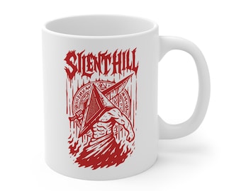 Silent Hill Pyramide Kopf inspirierte Tasse, Dreieck Kopf Kaffeetasse, Horror Spiel Kaffeetasse, gruseliges Geschenk für Horror Fans & Gamer