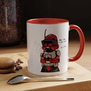 Kommandant Fox Tasse, Star Wars Clone Trooper Kaffeetasse, Coruscant Guard inspiriert Geschenk, Clone Wars Fan Art Tasse, Sci-Fi Geek Geschenk, individuelle Nerdy Tasse Bild 3