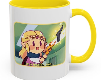 Legend of Zelda I'm a Healer But.. Mug,Funny Gamer Coffee Cup,Geeky Gift for RPG and Zelda Fans