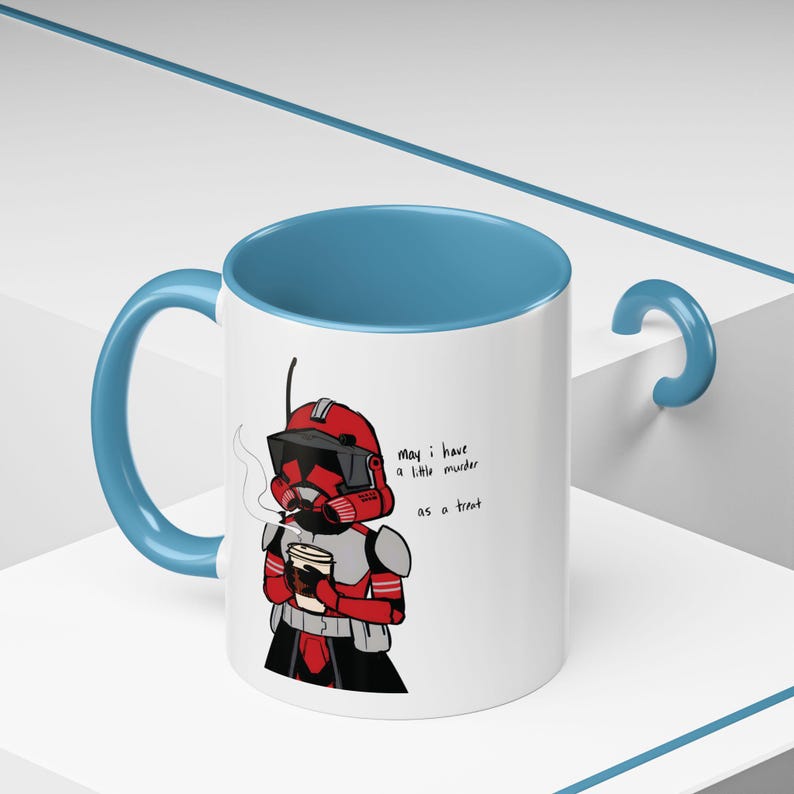 Kommandant Fox Tasse, Star Wars Clone Trooper Kaffeetasse, Coruscant Guard inspiriert Geschenk, Clone Wars Fan Art Tasse, Sci-Fi Geek Geschenk, individuelle Nerdy Tasse Bild 15