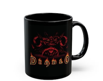 Diablo 1 PC Game Retro Black Mug, Vintage RPG Gamer Coffee Cup, Perfect for Gamers,Classic Video Game Gift for Gamers