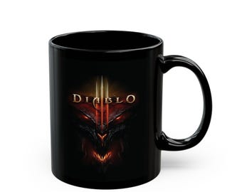 Diablo 3 Game Black Mug, Dark Fantasy Gamer Coffee Cup, Perfect for Gamers,Classic Video Game Gift for Gamers