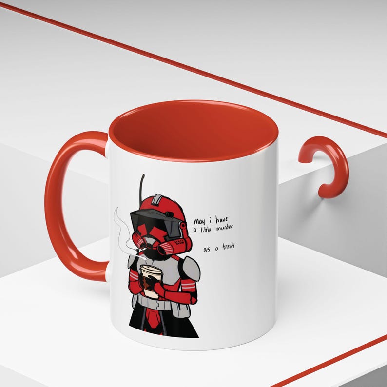 Kommandant Fox Tasse, Star Wars Clone Trooper Kaffeetasse, Coruscant Guard inspiriert Geschenk, Clone Wars Fan Art Tasse, Sci-Fi Geek Geschenk, individuelle Nerdy Tasse Bild 2