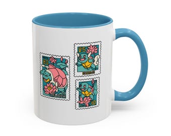 Kanto Region Briefmarken Becher, Anime Kaffeebecher, Gamer Geschenk für Pokemo Fans