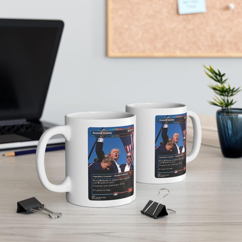 Donald Trump MTG Proxy Card Mug, Magic The Gathering Political Proxy Cup, Donald Trump Trading Card Mug image 4