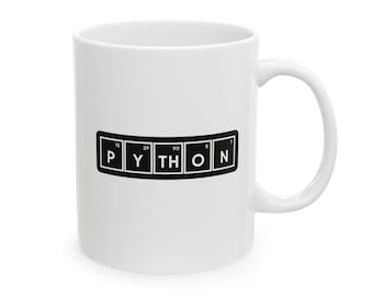 Python Periodensystem Tasse, Lustige Coding Kaffeetasse für Programmierer, Geeky Programmierer Geschenk, Programmiersprache Spickzettel Tasse