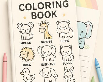 Libro para colorear imprimible: descarga digital para niños y adultos