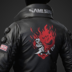 Cyberpunk 2077 Leather Samurai Jacket: V&#39;s Night City Style, Cyberpunk Jcket