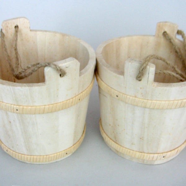 Wood Bucket, Craft Wood Bucket, Unfinished Wood Bucket, Natural wood