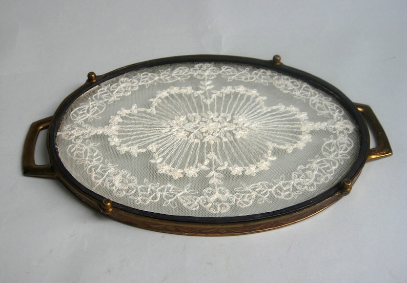 Antique Vanity Tray Vanity Tray with Lace Antique Dresser Etsy