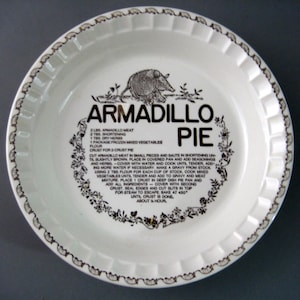 Pie Plate Armadillo Recipe Dish Ceramic Pie Dish - Etsy