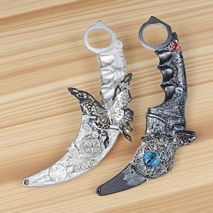 Fantasy Dekorativer Brieföffner, Gothic handgemachtes Display Messer, Cosplay Prop Geschenk, Yin Yang & Rose Design