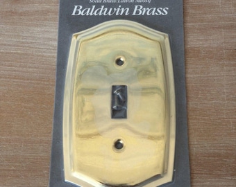 Baldwin Brass 4756-030-CD Single Switch Plate Cover Polished Brass Finish NOS