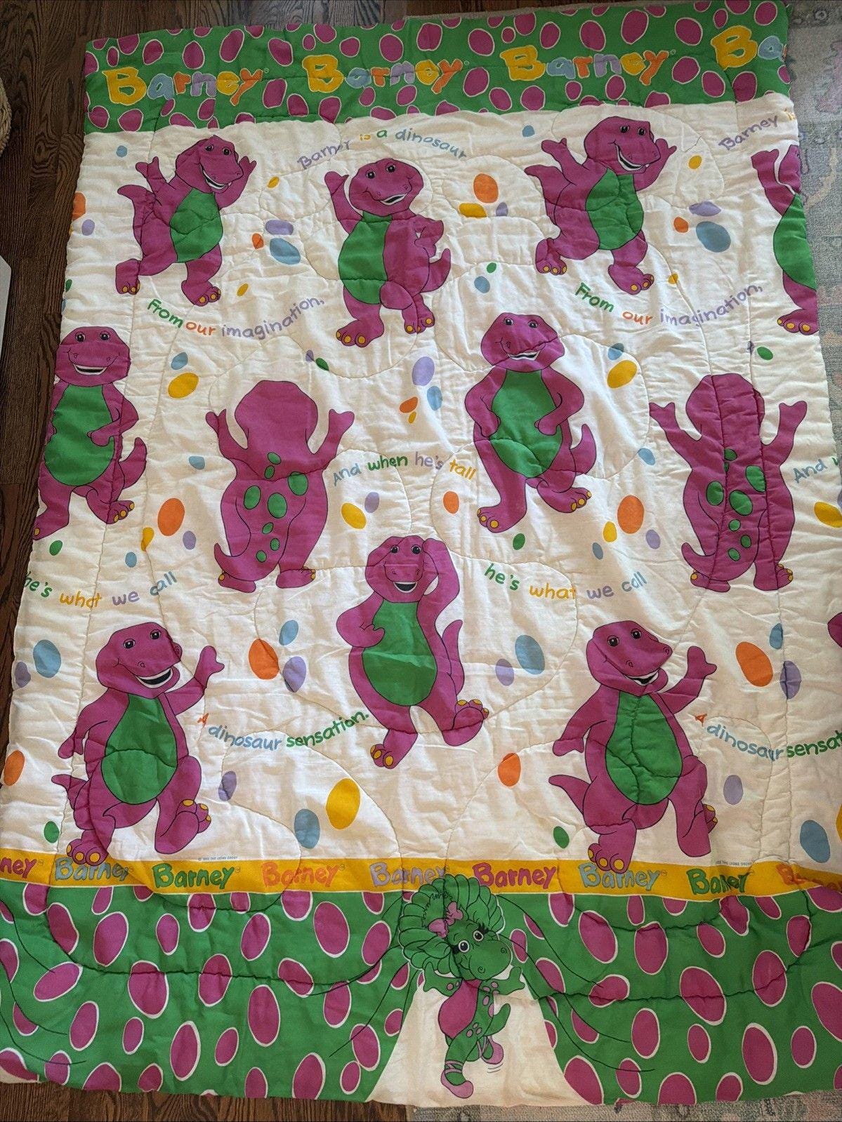 Lyons Group Barney Baby Bop Twin Size Comforter Blanket 1992