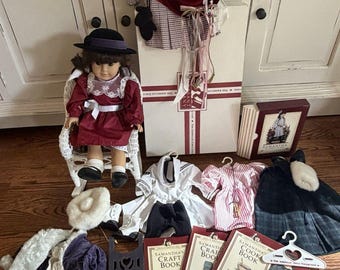 Vintage 1989 Pleasant Company American Girl Samantha Doll White Outfits Box Lot