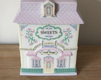 Vintage 1992 Lenox Village Canister Sweets Candy Shoppe fine porcelain with lid