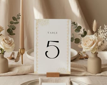 Elegante bloemen bruiloft tabelnummersjabloon | Bewerkbaar canvas (digitale download)