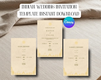 Tamil Invite Wedding Card Canva Template Editable Wedding Invite Digital Indian Shaadi Invitation Download Haldi Mehndi Reception