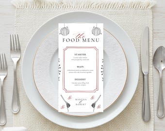 Elegant Wedding Menu Template: Minimalist Modern Design (Canva Editable)