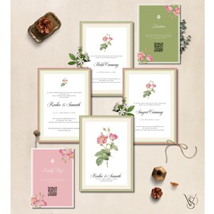 Guldasta / Inviti per matrimoni indiani, Invito Nikkah, Programma di matrimonio indiano, Invito Sangeet, Modello Canva modificabile
