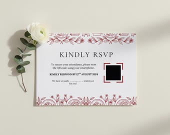 Elegant Wedding RSVP Card Template: Minimalist Luxe Design (Canva Editable)