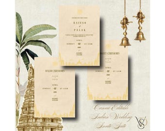 Plantilla de Canva para invitación de boda en tamil, invitación de boda digital india para descargar, invitación para Haldi Mehndi.