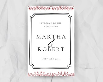 Elegant Wedding Welcome Sign Template: Luxe Neutral Decor (Canva Editable)