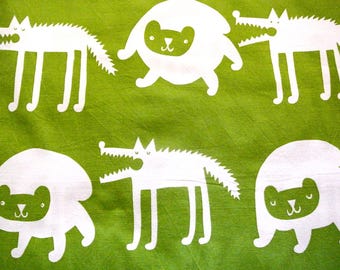 IKEA Swedish Cotton Fabric, 1990s Animal Print (26x27 inch)