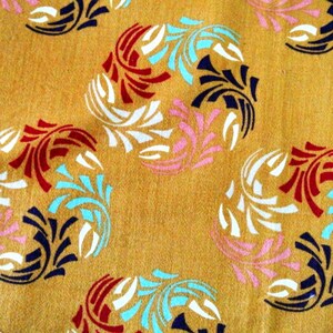 Vintage 90s Swedish Flannel Cotton Fabric: Multicolor Swirl Print image 1