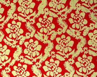 Vintage Marimekko Fabric: 1963 Maija Isola Muskotti Gold Flower Print