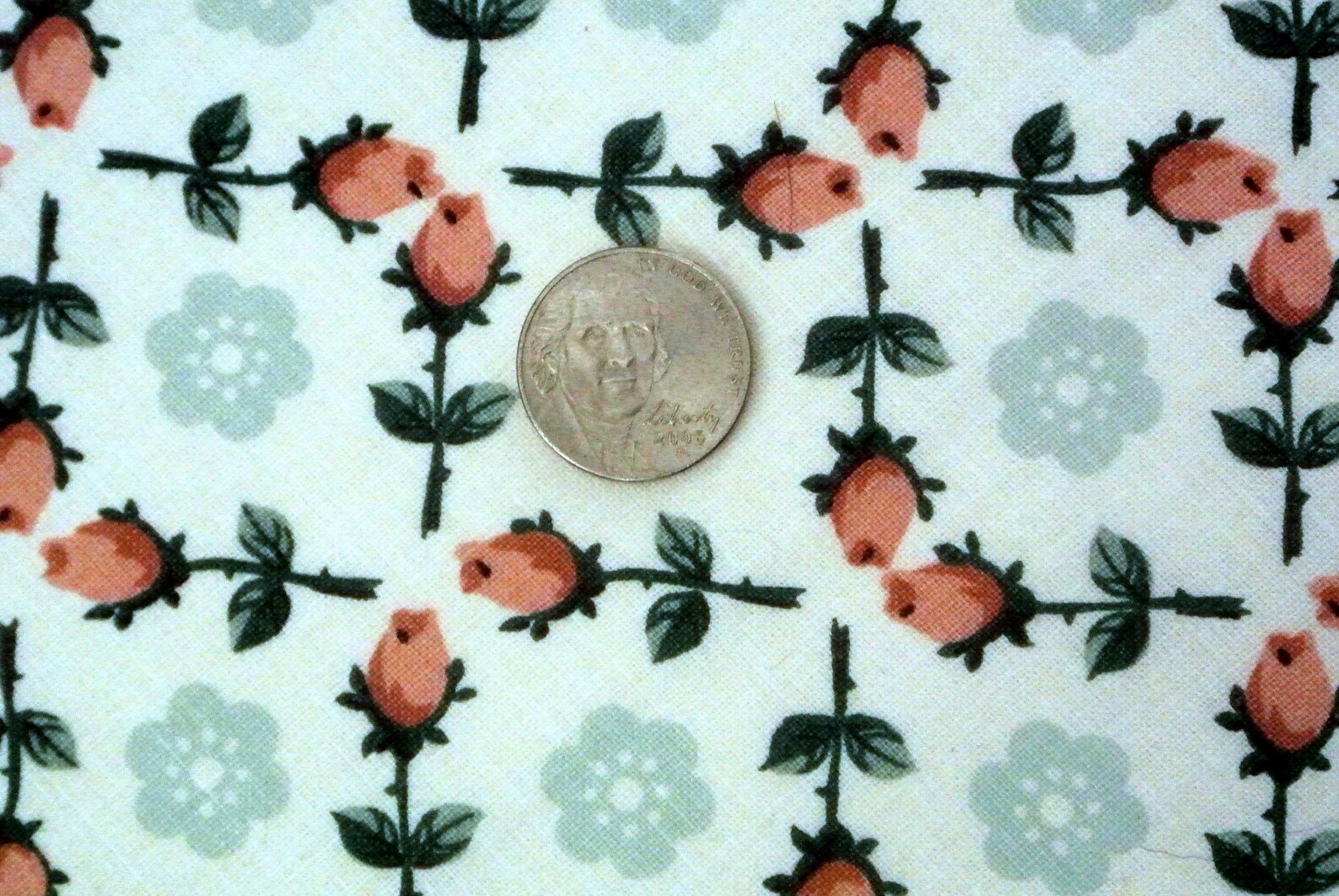 Vintage 1980s Fabric in Highquality Unused Cotton With Printed