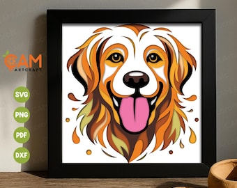 Labrador retriever Shadow Box SVG, Labrador Dog SVG, Shadow Box sjabloon, Cricut huisdier Memorial cadeau, voor Cricut, voor silhouet