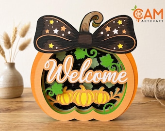 Pumkpin Pop-up Card SVG , 3D Paper Card Templates, Cricut Paper Craft