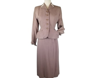 Briarbrook Tailored by Leslie Fay 1940s Suit Jacket & Skirt Set Sz 2, XS or S