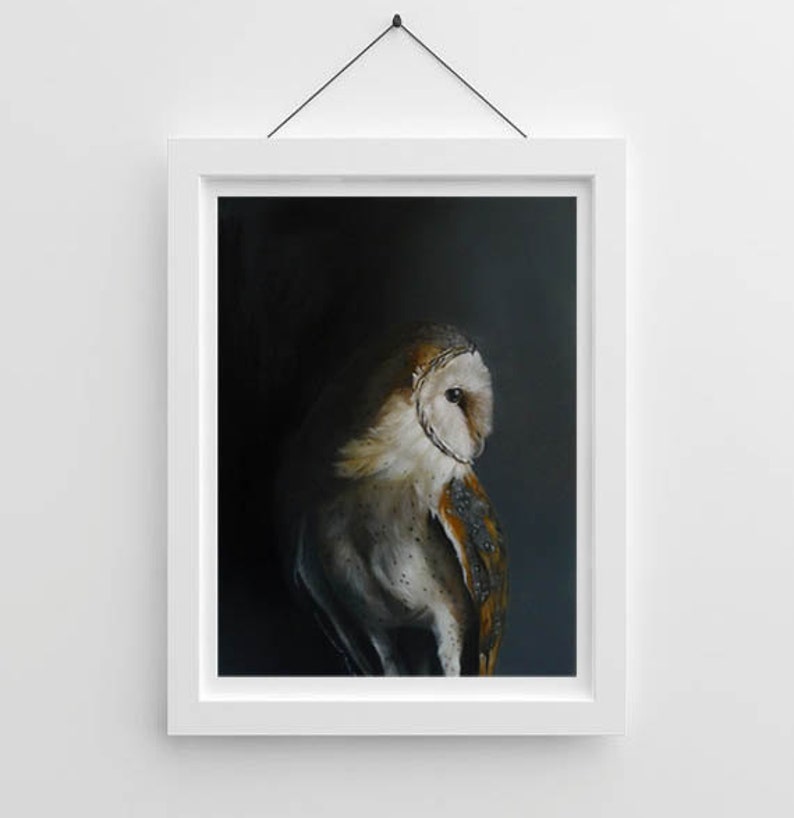 Owl Print Owl Wall Painting Owl Art Barn Owl Owl Art Bird Etsy