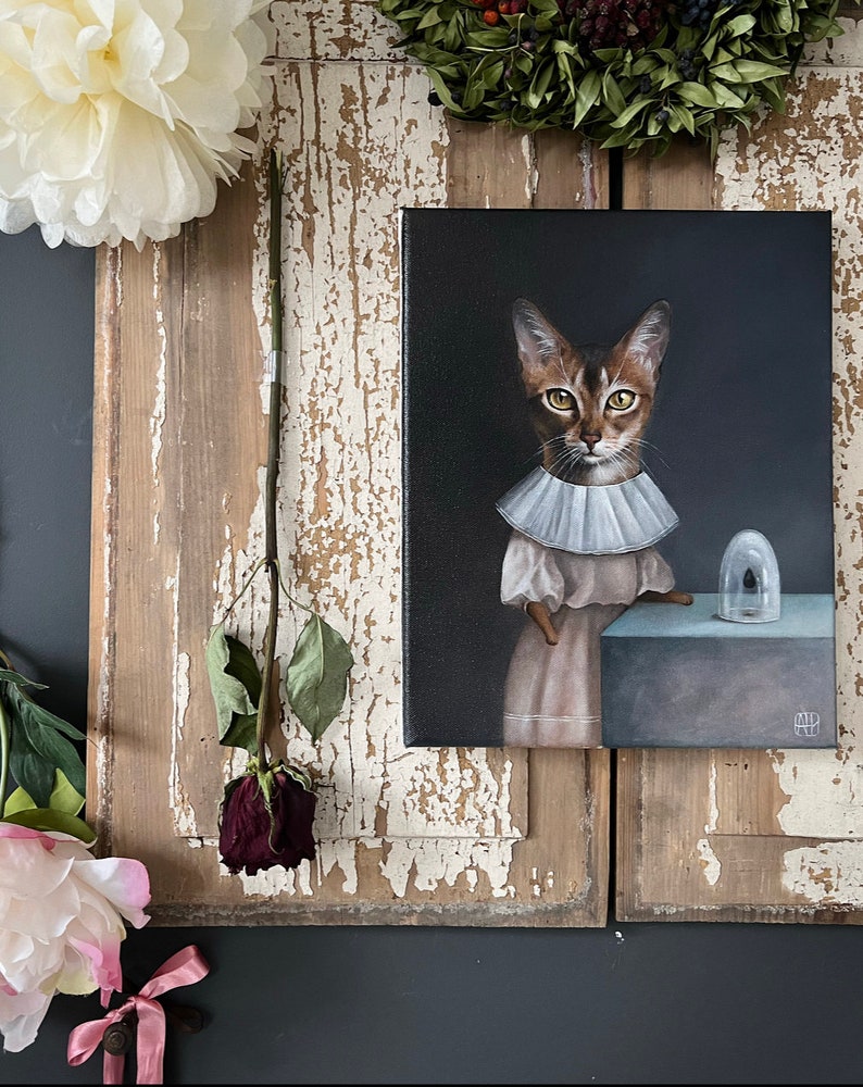 Tabby Cat PRINT from my oil painting, cat wall art, cat decor, cat illustration, cat picture, cat, gift for cat lover, tabby cat art image 5