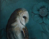 Wall Art Owl Art Owl Print Bird Prints Bird Art Wall Art Print Grey Print Woodland Owl Painting Owl Illustration Bird Print Wall decor