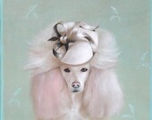 Poodle Art Print Poodle lady portrait - Poodle art print family room art nature art nature decor poodle lover Art  best friend gift